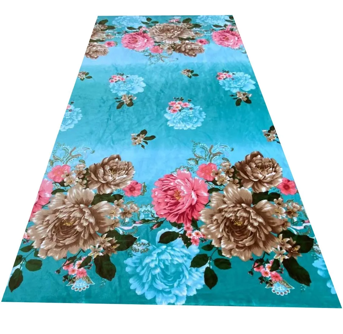 Printing Flannel Fabric Sublimation Printed Knit Flannel Coral Fleece Fabric For Sheet Knitted Printed Blanket