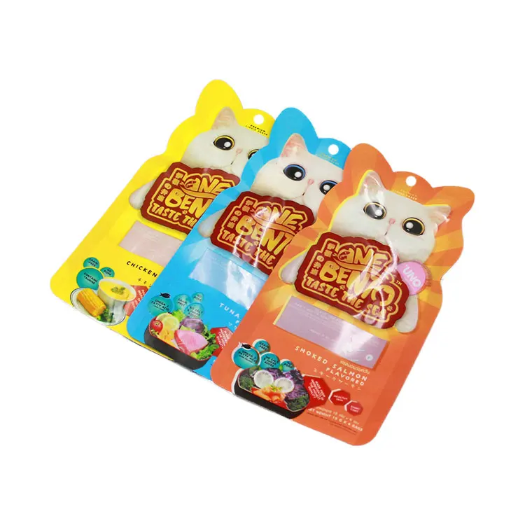 Printed Cat Treat Packaging Tuna Fish Falvor Dry Pet Dog Food Cat Food Bag