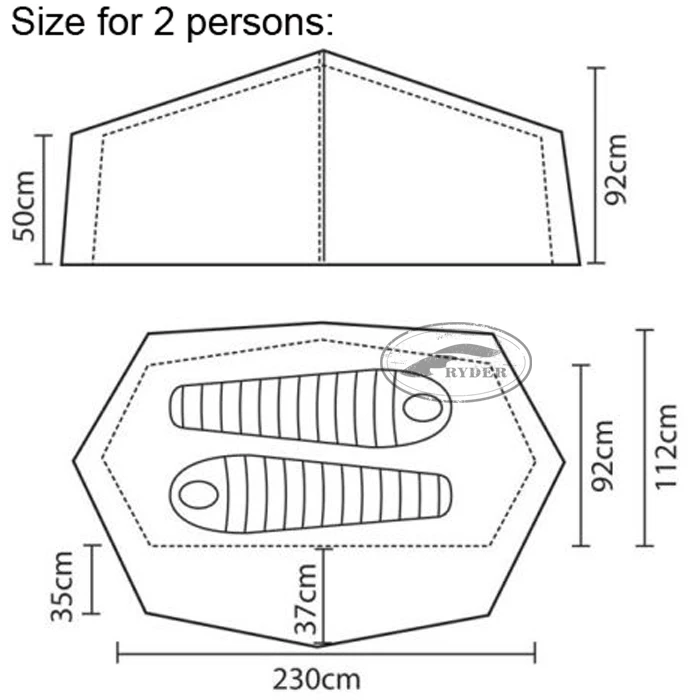 3 Season 1 Person Double Layer Water Resistant Fire Proof Backpacking Ultralight Trailer Solo Tent for Stealth Camping