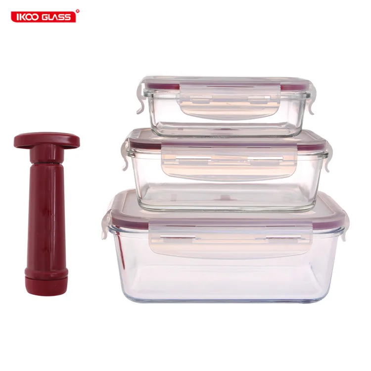 IKOO GLASS Storage Containers food glass container vacum