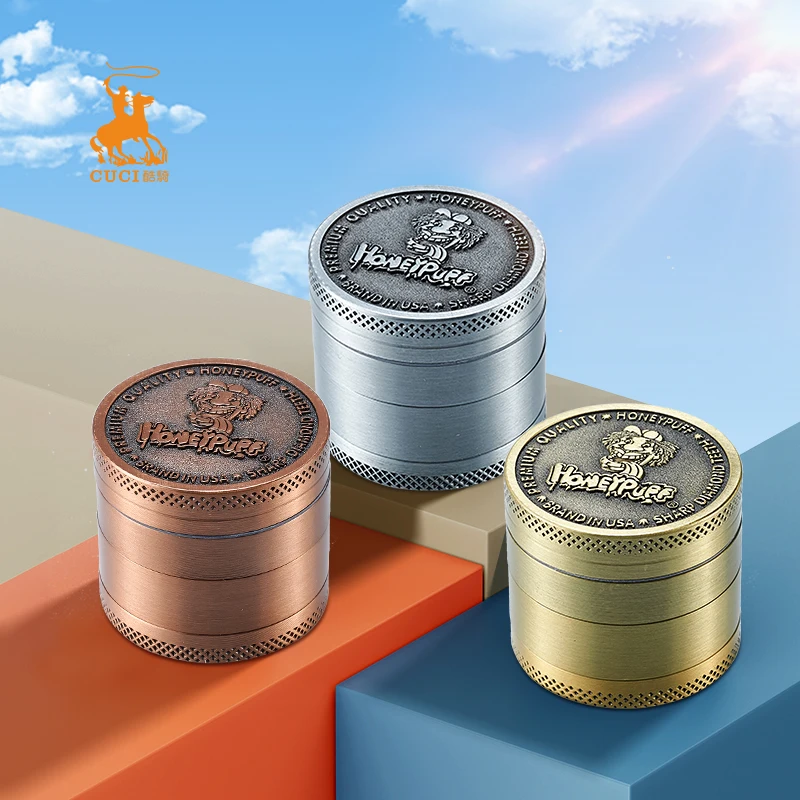 Smoking grinder de metal tobacco tools herb grinding cigarette accessories custom logo 63mm, 50mm,40mm