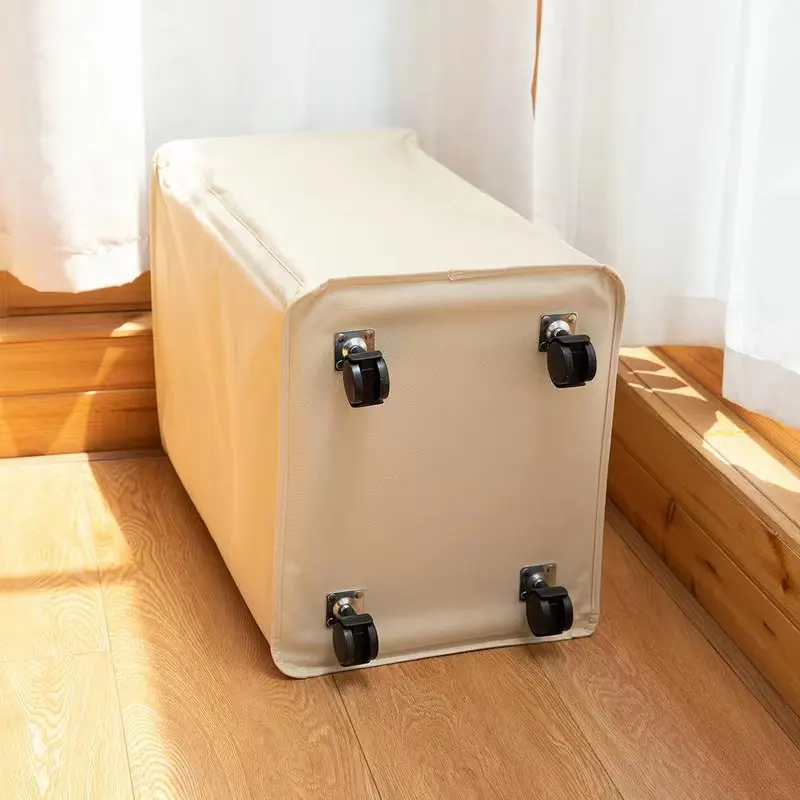 75L Water-resistant Oxford Fabric Foldable Clothes Bag Folding Washing Bin Collapsible Laundry Basket with wheels square bag