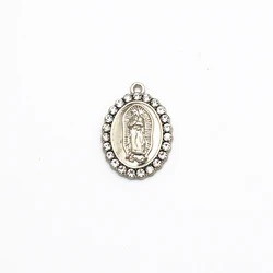 Silver Metal Pendant Jewelry Diamond Necklace Virgin Mary Color Pendant Necklace Jewelry Sets For Women