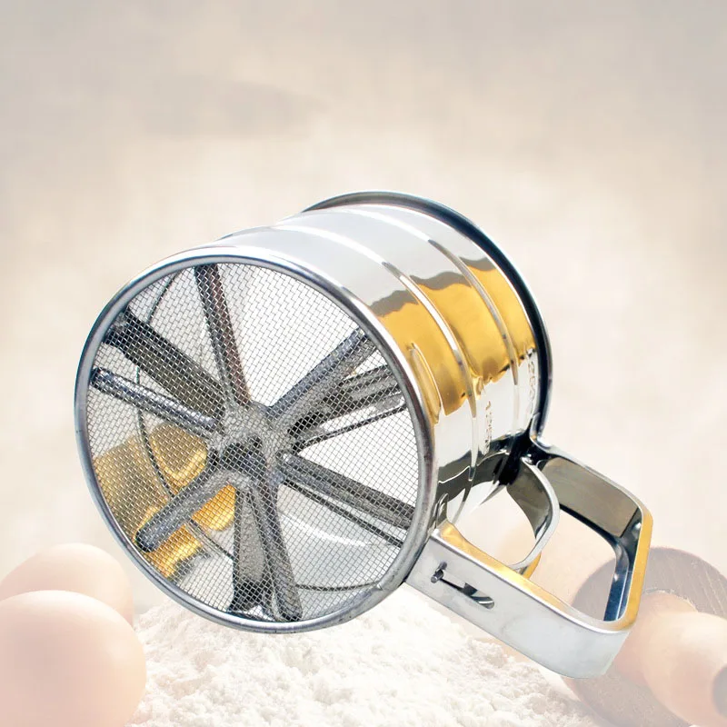 Stainless Steel Flour Sifter Hand-held Flour Sifter Single Layer Flour Sieve