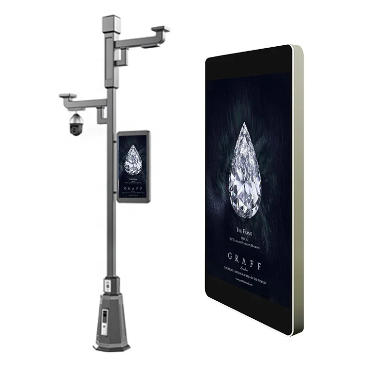 Lamp Pole Advertising Outdoor Pole Advertising with Lights Led Street Pole Advertising Billboard