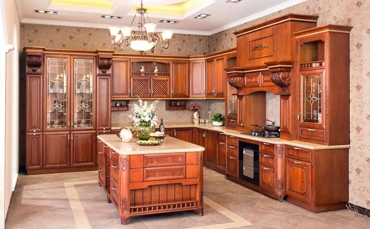 Modern design aisen custom best sale apartment solid wood kitchen furniture cabinet