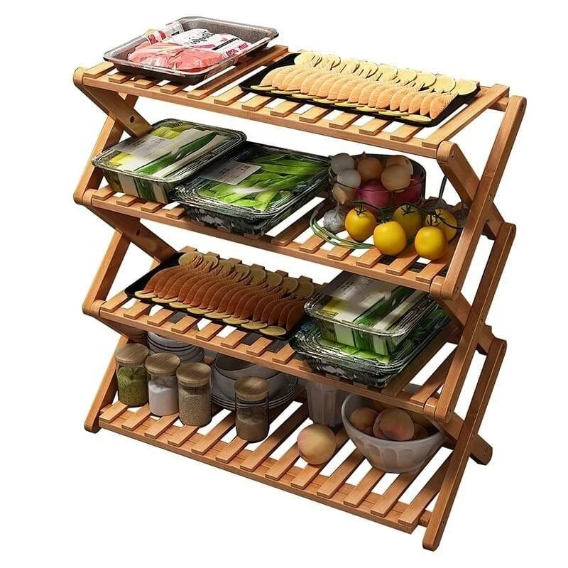 4-ярусный выставочный Органайзер прихожей организации полка стеллаж для обуви скамейка для хранения из бамбука