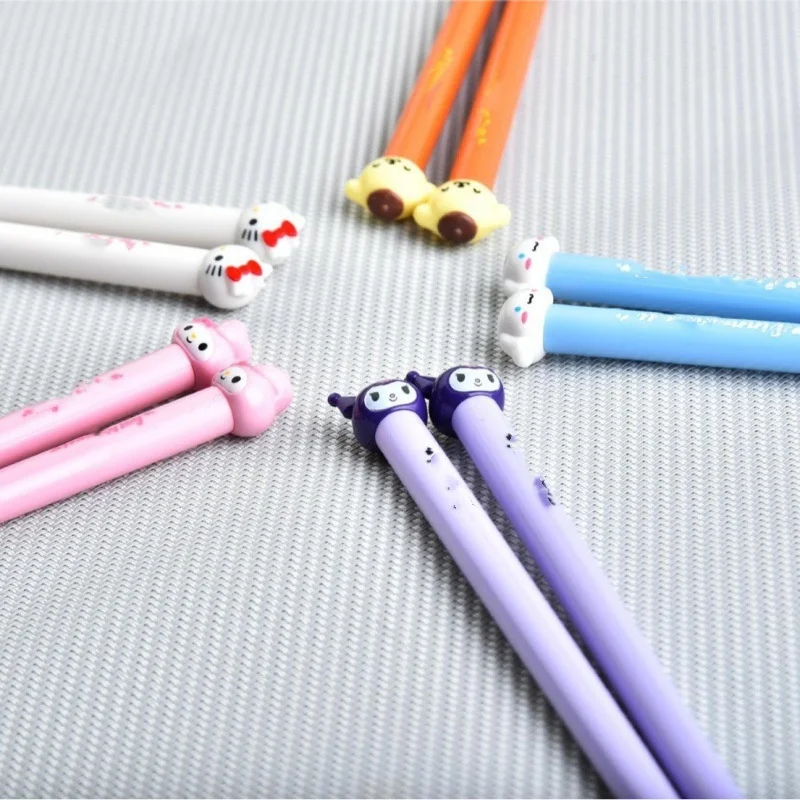 Run Sanrioed Chopsticks Kawaii Melody Child Tableware Anime Kulomi Cutlery Cartoon Portable Tableware Cute Kitchen Supplies Gift