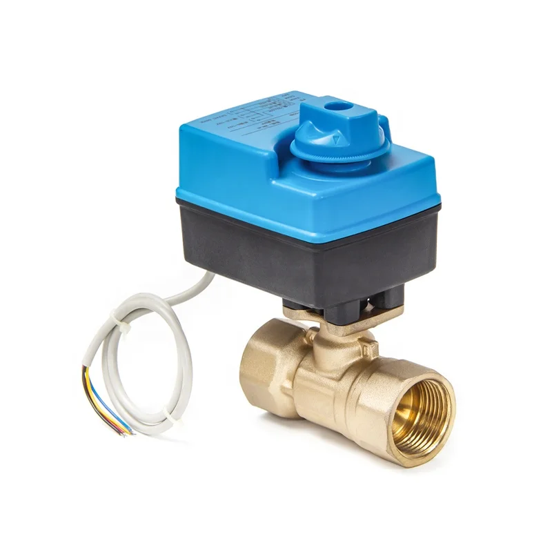 Hengsen 2 Way 1/2 Brass Flanged Electric Motorised Ball Valve For Air Condition