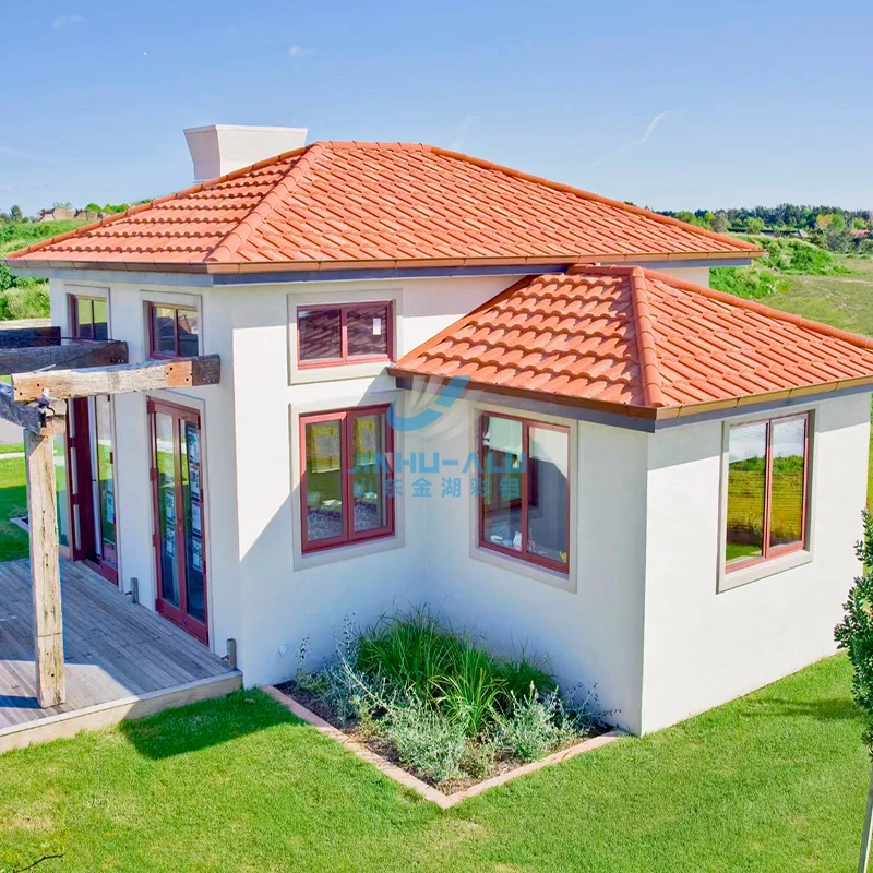 Lightweight Roofing Materials 50 Years Warranty Sand Coated Steel Roof Tiles, Replacement Of Synthetic Resin Roof Tiles