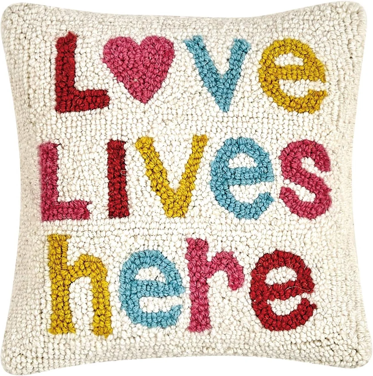 Alphabet Hook Embroidered Cotton Pillow Case LOVE Hook Embroidered Decorative Cushion Cover Custom Home Decor Pillow Cover