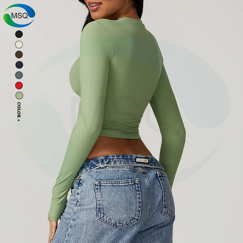 Gym Fitness Tank Workout Running Sports Clothes Active Wear T-Shirts Long Sleeve Yoga Crop Top For Women