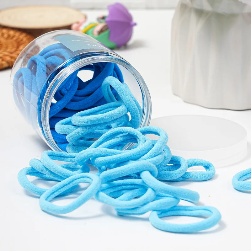 50PCS/Box Cute High Elastic Hair Ribbons Candy Color Girls Hair Accessories Rubber Band For Girls Children