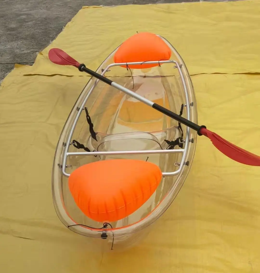 Wholesale 2 person plastic transparent boat fishing kayak canoe with clear bottom