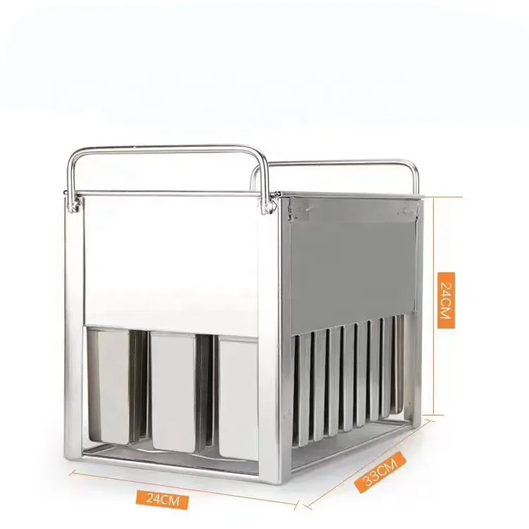 3x10 4x10 Stainless Steel Ice Cream Bar Basket Mold With Extractor For Ss Popsicle Mould And Ice Lolly Mould For Brine Tank