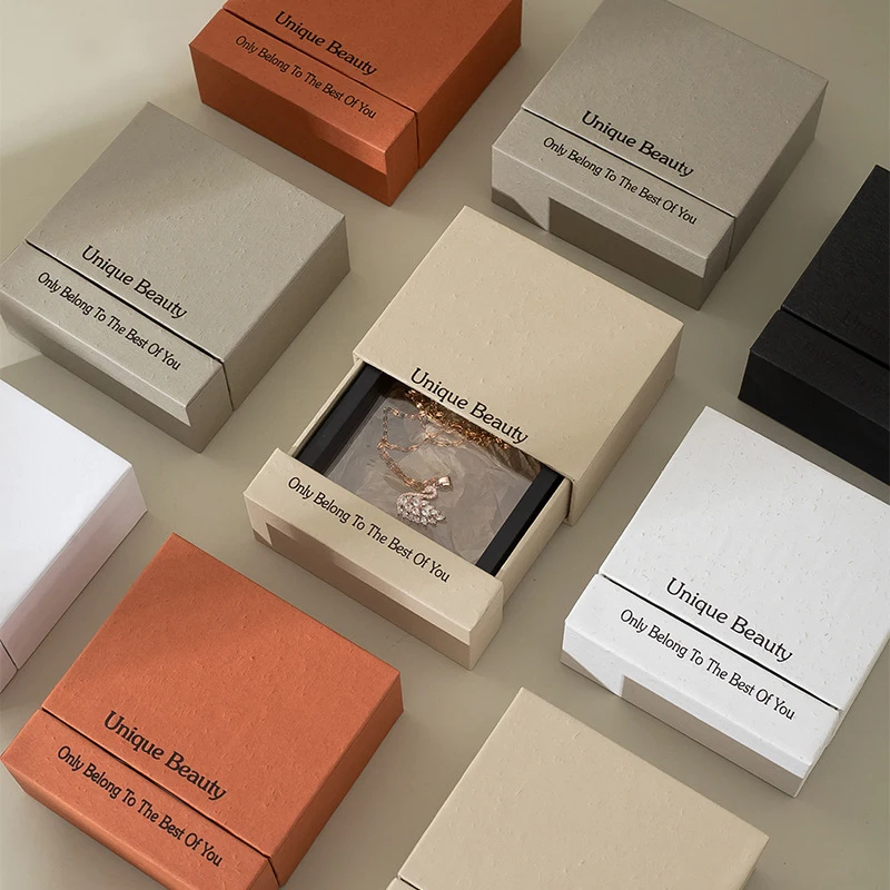 Storage  Jewelry Drawer Box Transparent Anti-oxidation PET Film Suspension Box Stock Ring Ear Stud Necklace Bracelet Jewelry Box