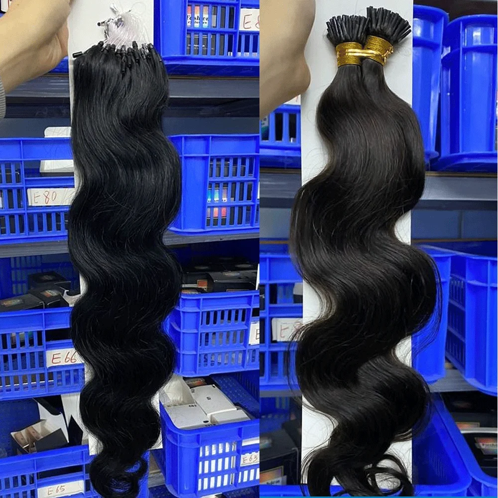 Wholesale price bundle virgin hair,raw unprocessed virgin brazilian hair bundle,100% human hair i-tip hair extensions