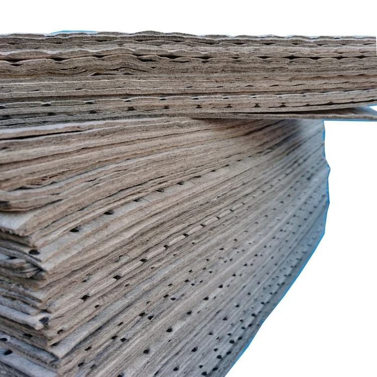 Fluid Absorbent Meltblown Oil Only Chemical Spill Kit High Efficiency Grey Universal Sorbent 300Gsm Absorbing Pad