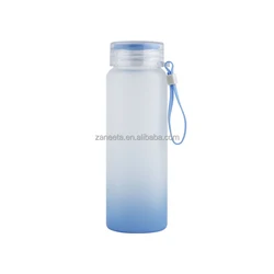 Blank Sublimation Custom Logo Frosted Gradient Color Frosted Glass Water Bottle