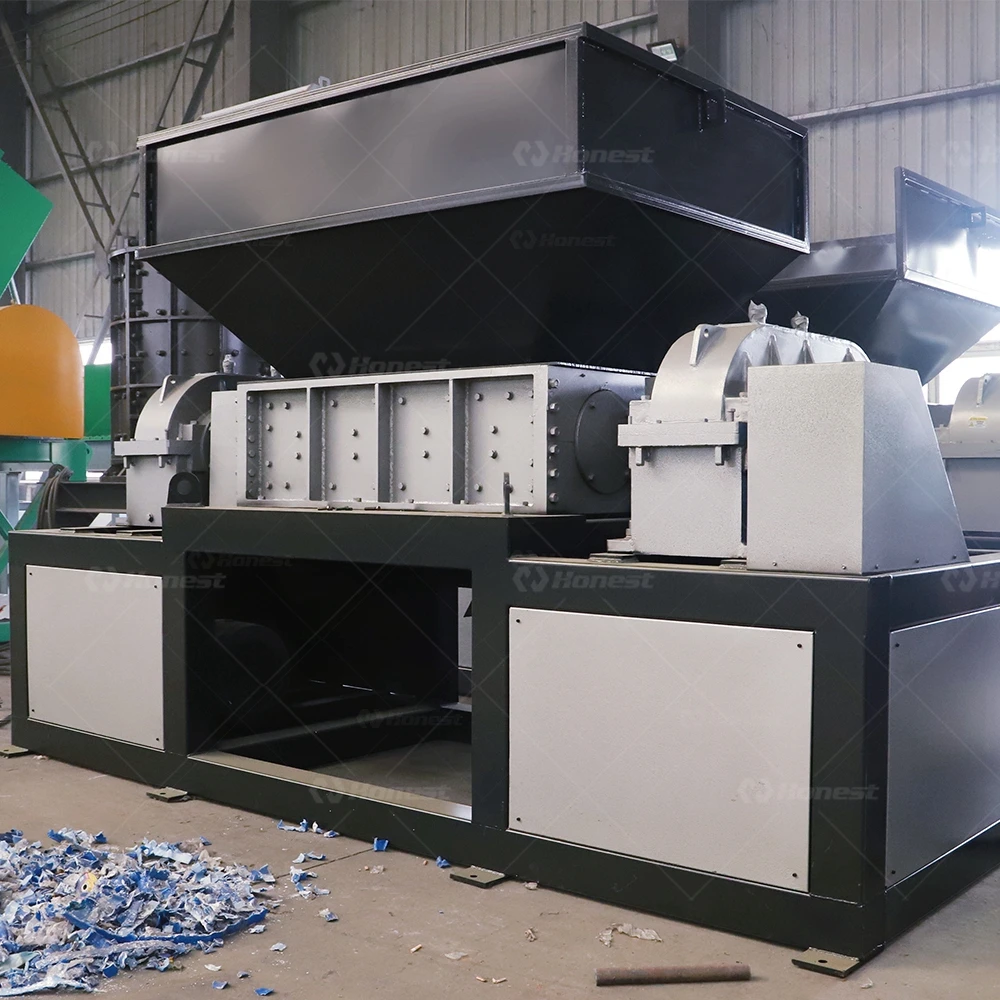 Industrial Shredders solid waste shredding machine metal double shaft shredder with 2 shafts twin shaft automatic shredder