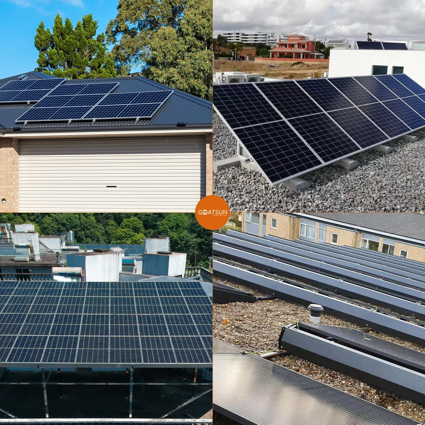 GOATSUN 15kw home module kit price 10kw 12kw 10kva 20kw panel set 100kw pv power solar energy on grid solar generator system