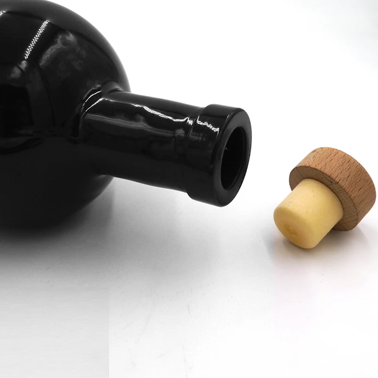 Round Shape Fancy Personalized Vodka Bottle Glass Cheap Price Black 750ml Bottles