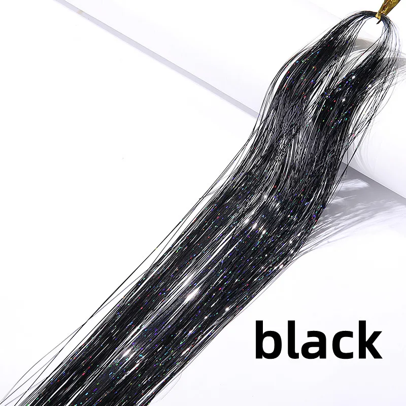 yiwu hair accessories  Kit Glitter Hair Extensions hair tinsel 47inches