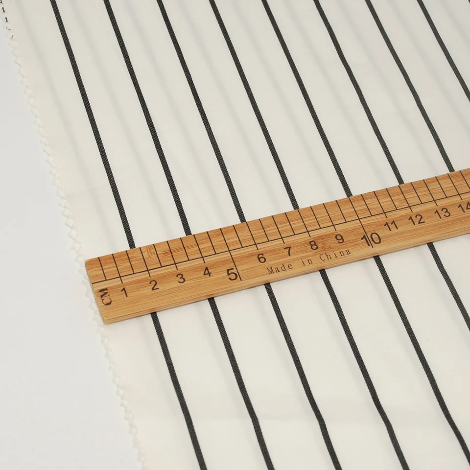 Black white 60s high density 4/1 twill woven textile custom 100% poplin stripe cotton fabric for blouse