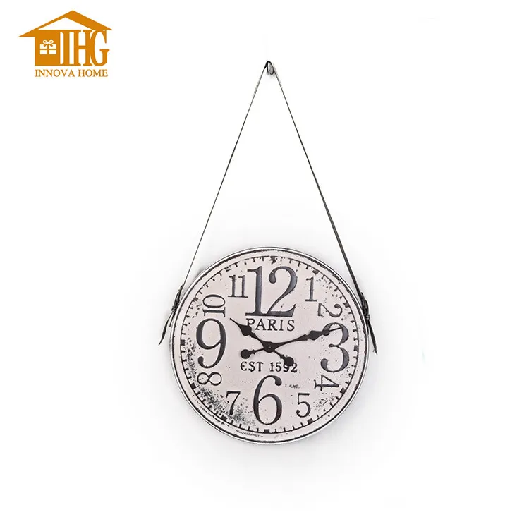Fuzhou custom manufacture vintage distressed wooden wall clock