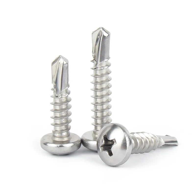 304 / 410 / 316 stainless steel round head self drilling tail screw galvanized pan head dovetail self tapping screw