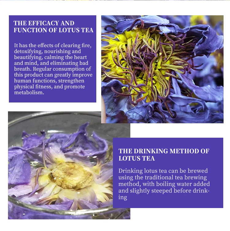 Chinese herbal medicine Lan lian hua Natural Herbal Egyptian relaxing dried  dried blue lotus flower tea blooming tea chinese
