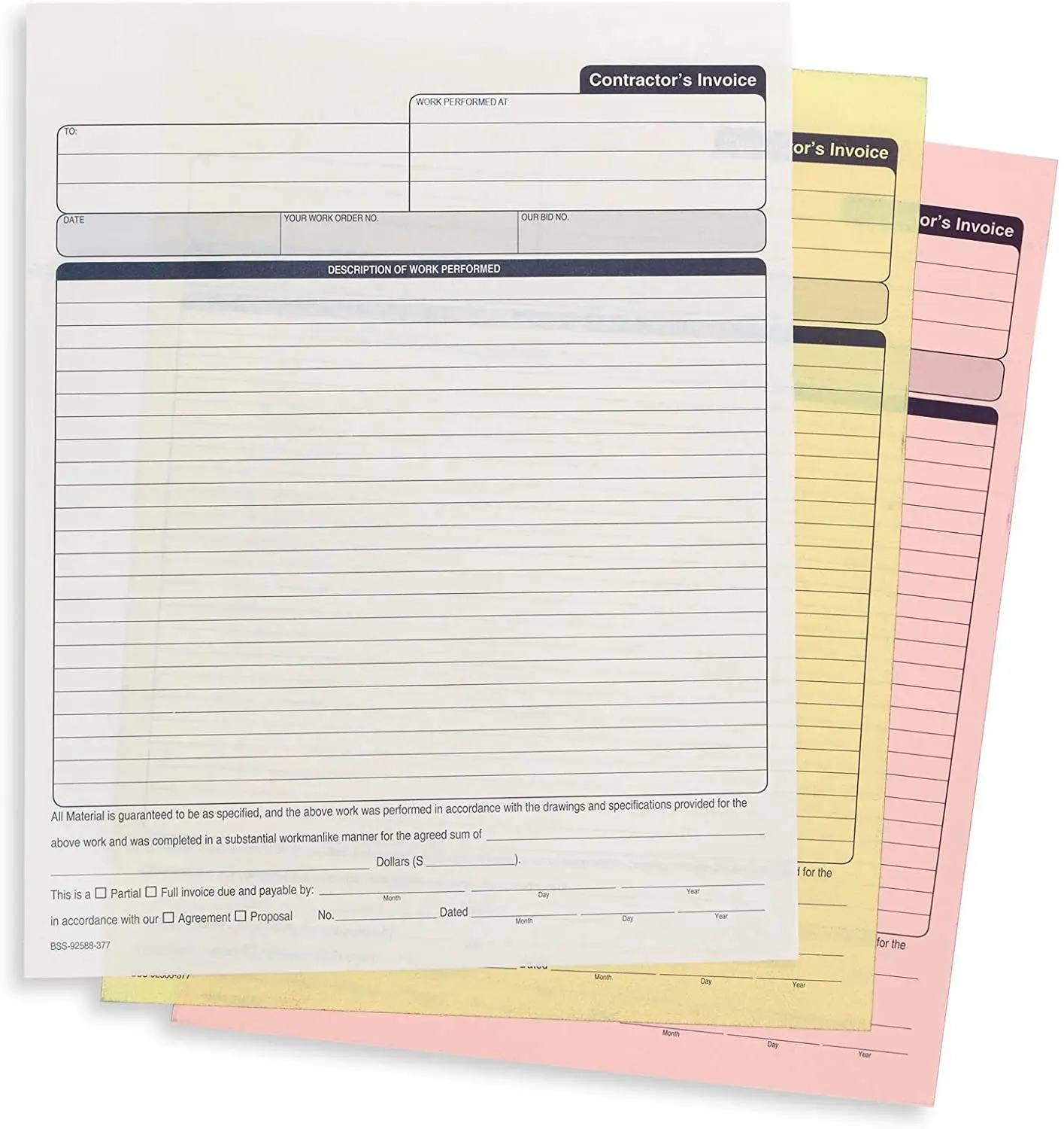 Custom Invoice  Printing Bill Book Printing 2/3 Ply NCR Carbonless Paper For Invoice
