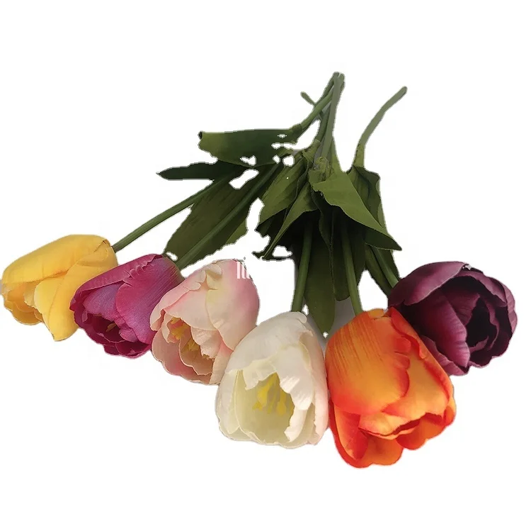 MAFAME Hot Sale Artificial Tulip Long Stem Plastic Flowers Silk Lower Real Touch Aux Tulips