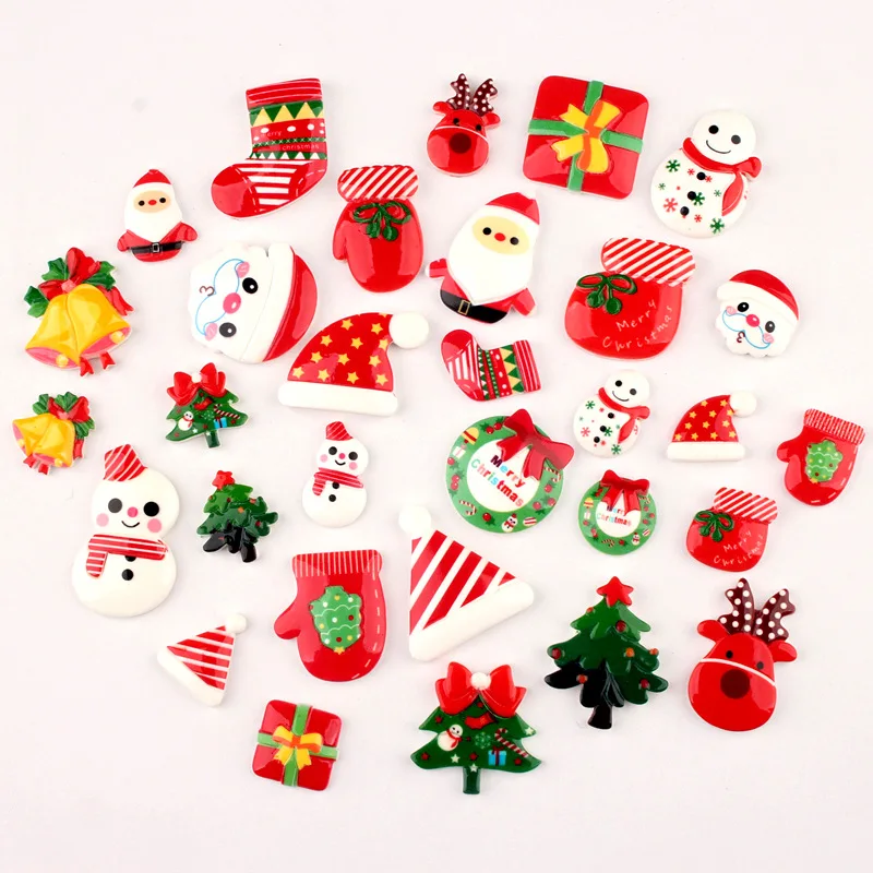 Hot Designs Christmas Slices Resin Slime Charms Resin Flatback For Decoration