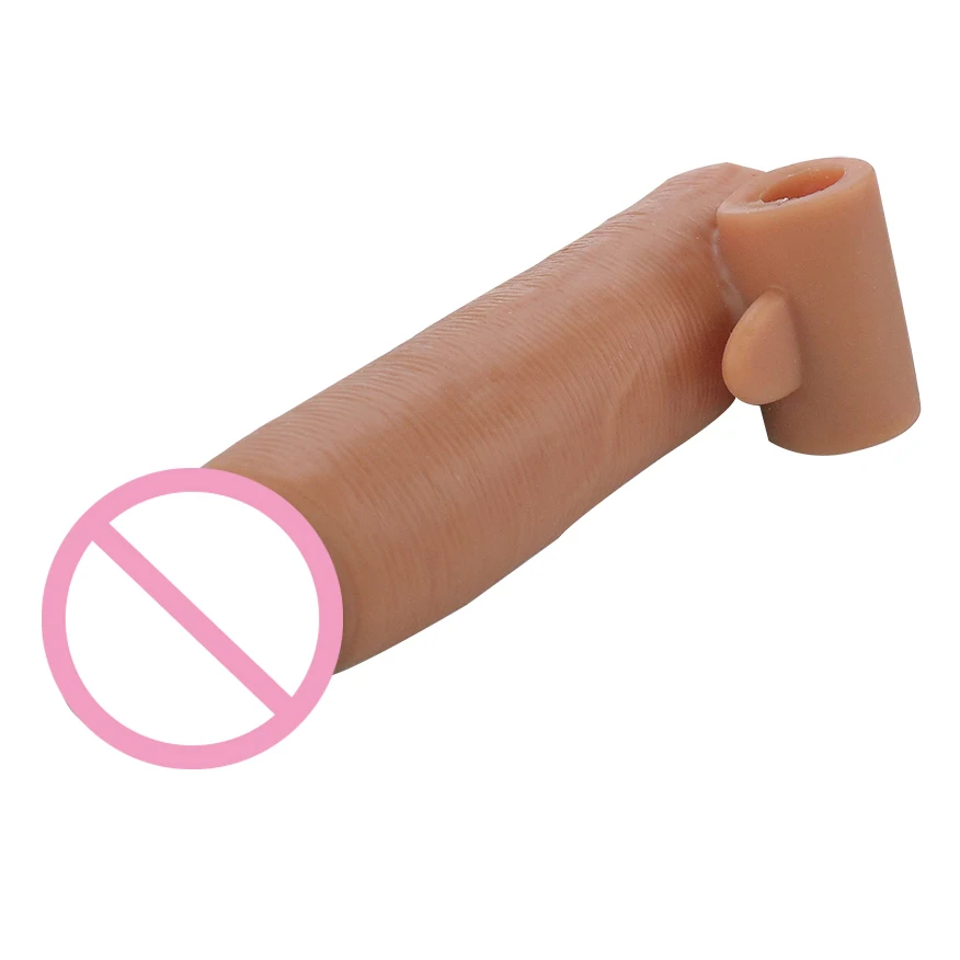 In Stock reusable silicone thicken lock sperm ring cock sleeve men extender condom vibrator sex toys for woman