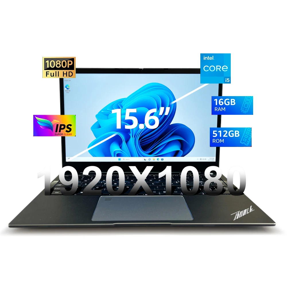15.6 Inch Laptop Computer 16GB RAM 1TB SSD 12th Gen FHD 1920*1080 Backlit Keyboard Win11 Fingerprint Unlock Bluetooth 4.2 WiFi 5