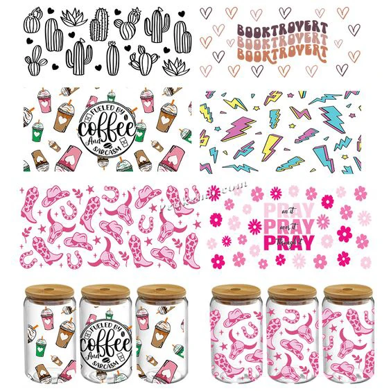 UV DTF Transfer Sticker Printer High Quality UV DTF Vinyl Cup Wrap Waterproof UV DTF Cup Wrap Transfers Paper 16oz