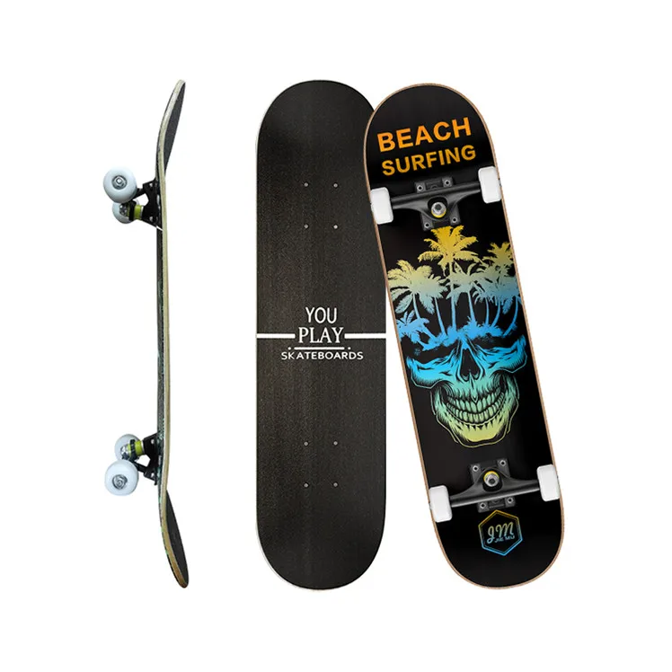 32' Skate Board 7 Ply Maple Deck Indy Truck Outdoor Carving Surfing Longboard Complete Double Kick Skateboard Cruiser
