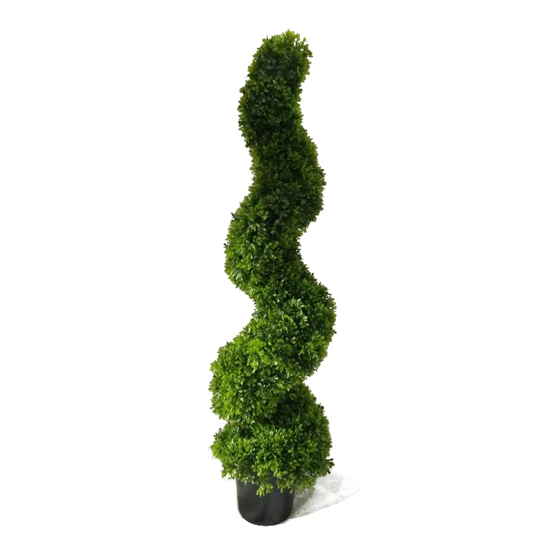 garden ornaments artificial decorative boxwood cone spiral topiary tree with wholesale price
