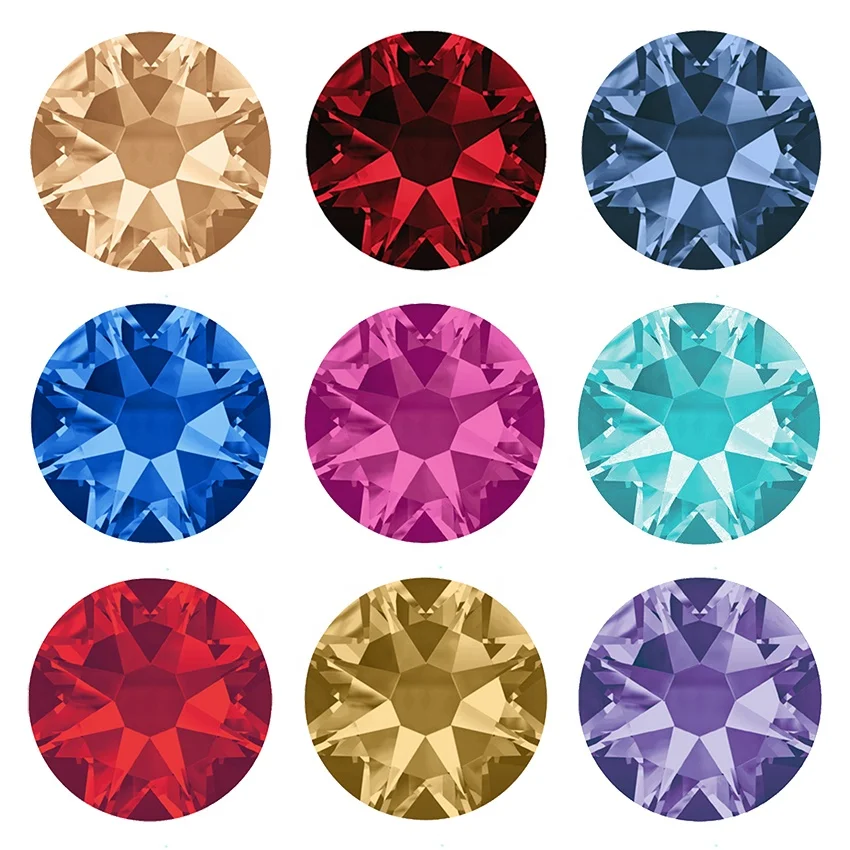 Bulk 2088 Crystal Rhinestones Glass 16 Facets Cuts Hotfix  Rhinestones Cristal  For Clothes Decoration