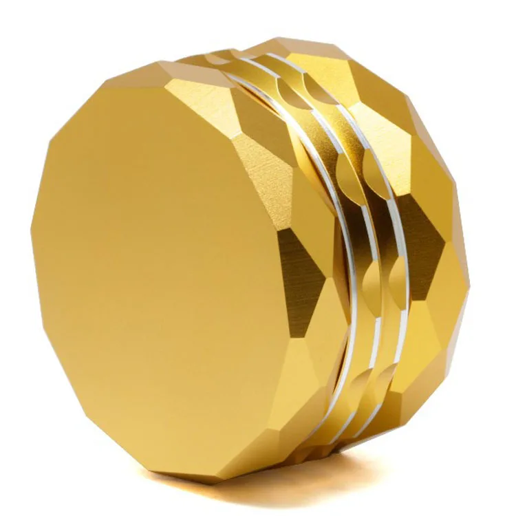 Customized logo Grinder 63mm Diamond CNC Aluminum Herb Grinder with etched logo