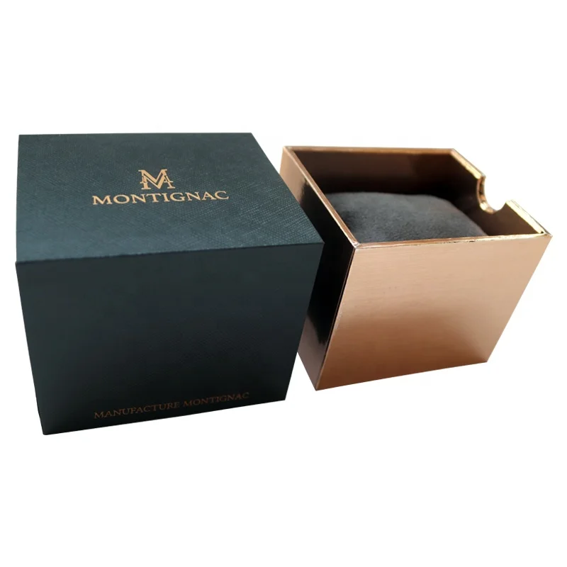 Luxury matchbox style drawer sliding watch packaging box with suede velvet pillow inside