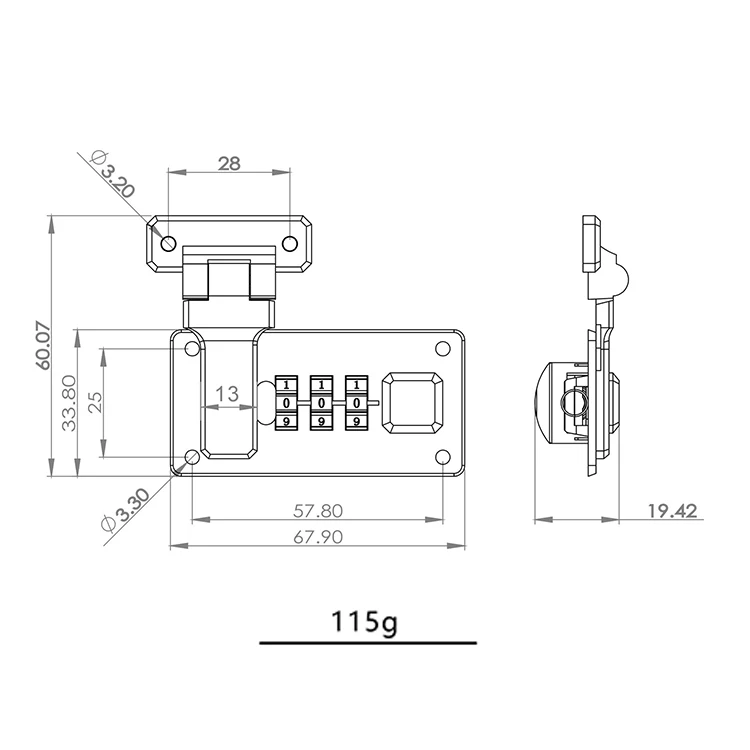 Китайский производитель недорогой замок с кодом для коробок металлический Комбинированный Замок косметический кейс цифровой паролем чемодан luagage