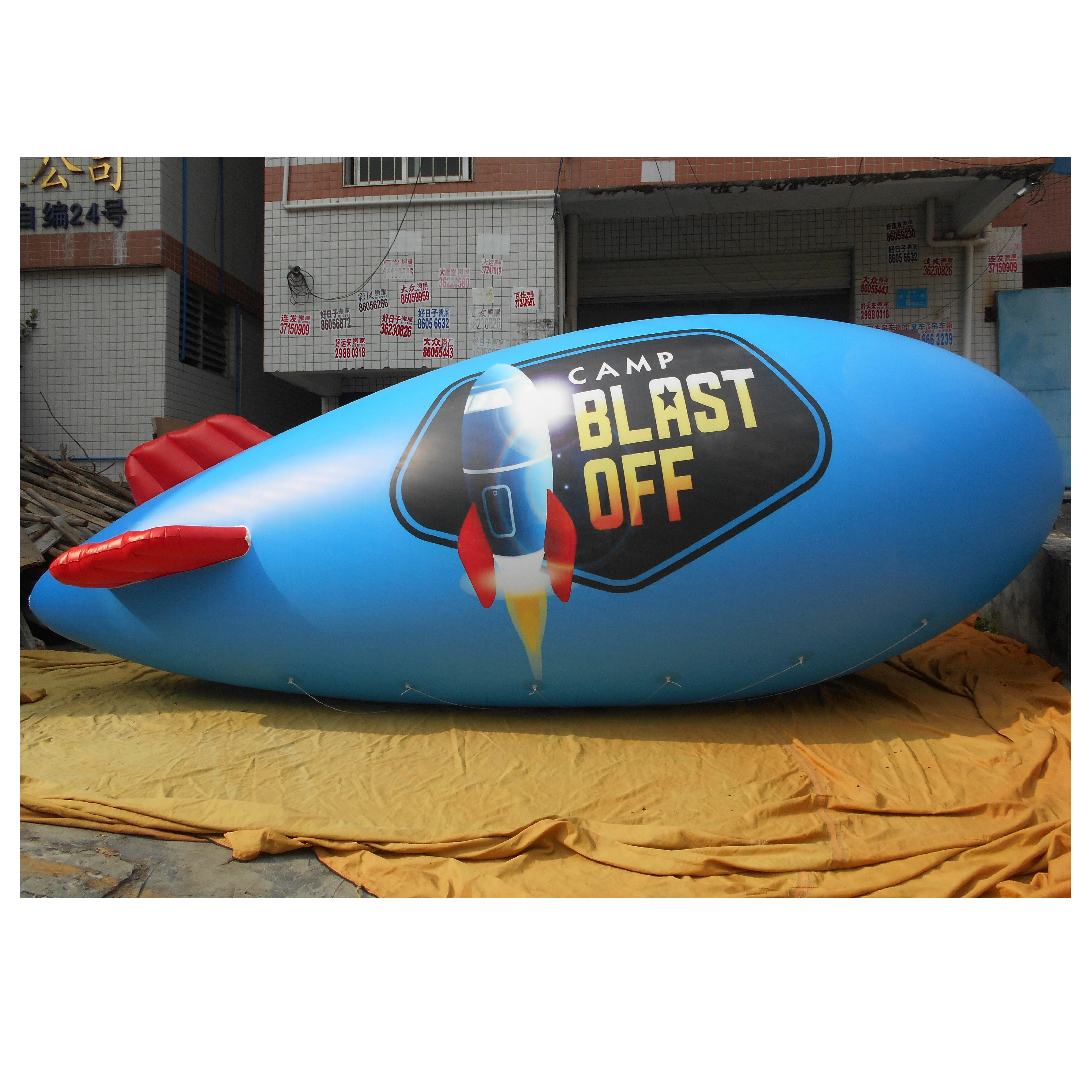 BOYI full printing Inflatable airship balloon pvc inflatable blimp balloon