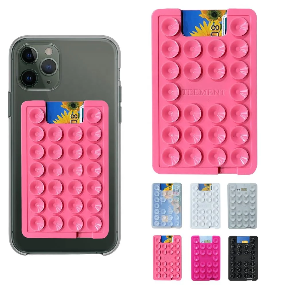 2024 Card Holder Silicone Suction Phone Case Adhesive Mount Cellphone case Compatible Hands Free Mobile Accessory Holder