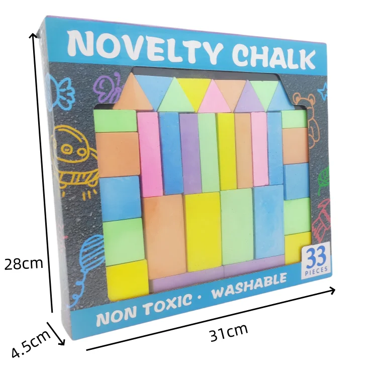 New Design 33-Piece chalk block Set art gift for Student Teacher Office Use gym chalk for School