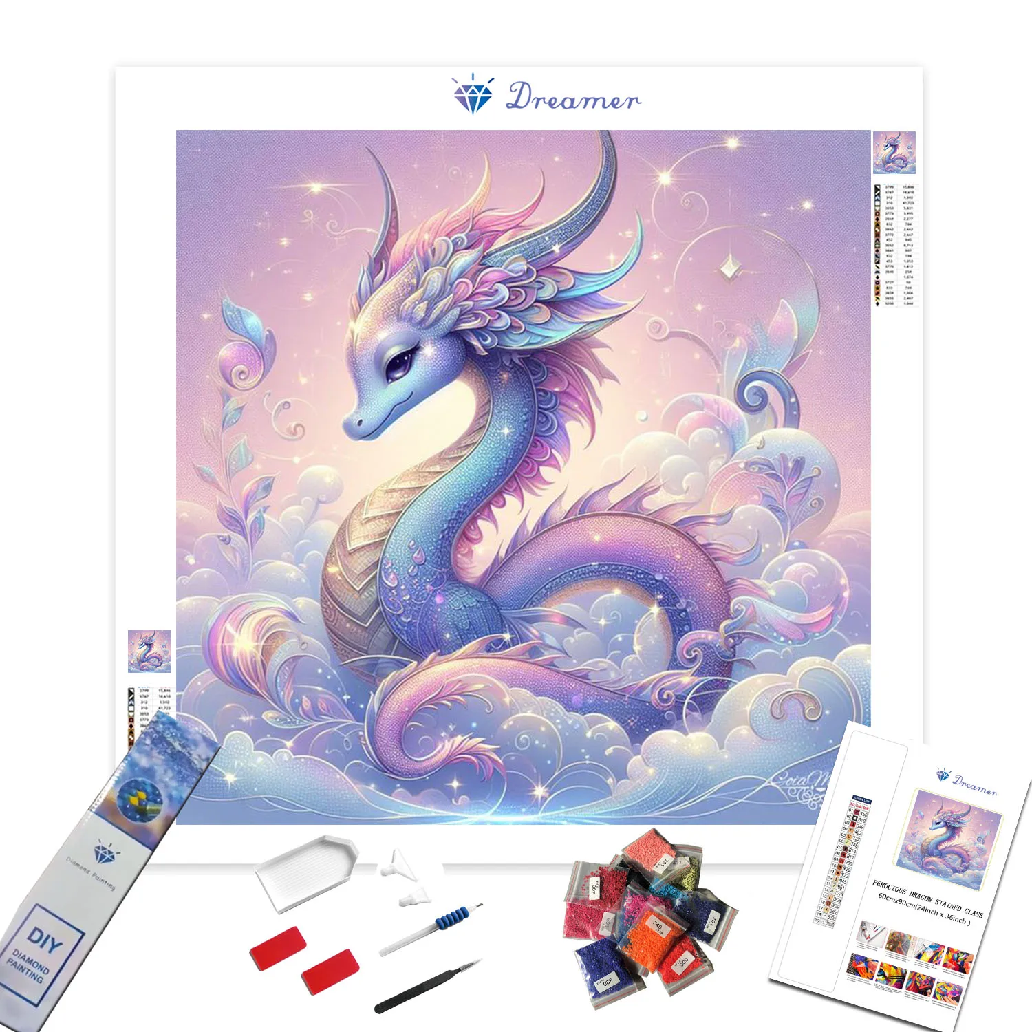 DM-119 Diamond Art Painting Kits Dragon Animal Embroidery Full Drill Cross Stitch Home Decor Rhinestones Gift Needlework Diy
