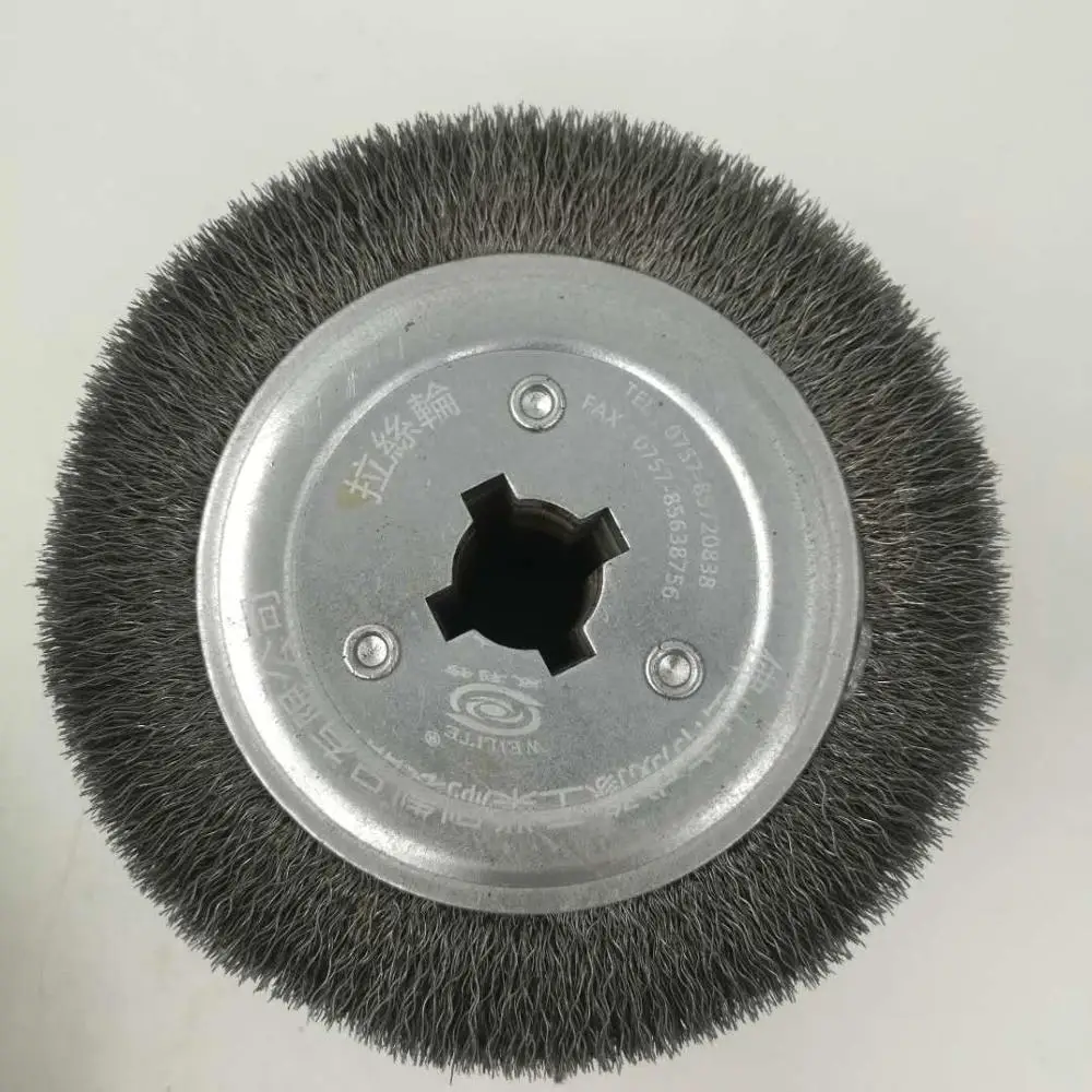 FMT Factory Direct Sale  Industrial Deburring Polishing Cleaning Cylinder Round abrasive nylon wire  brush for wood polishing