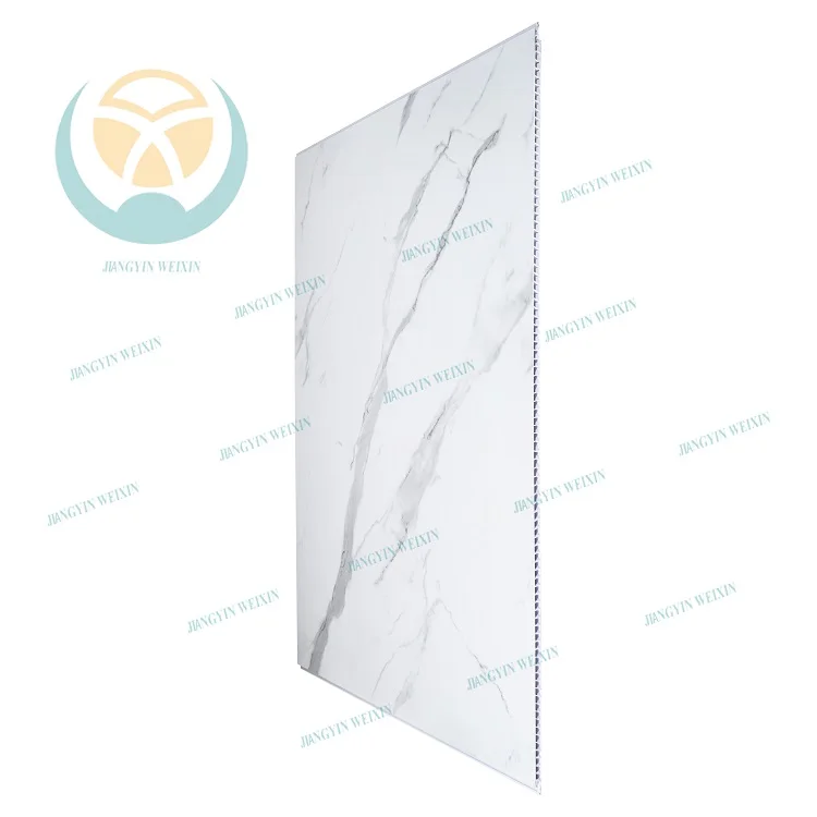 1m waterproof white carrara  marble  pvc shower  wall panel  cladding for interior decor