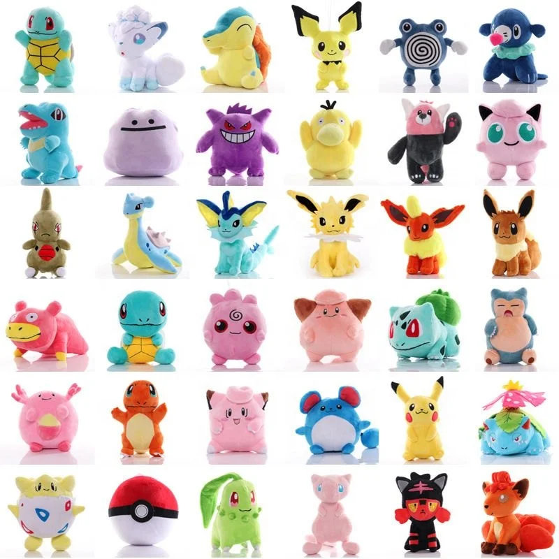 Wholesale 20cm Small Cute Bulk Claw Machine Plush Toys Cartoon Pokemon Series Plush Toys for Claw Machine